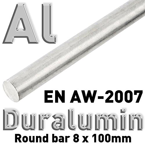 Duraluminium - Round bars of pure metal 8 x 100 mm for comparative